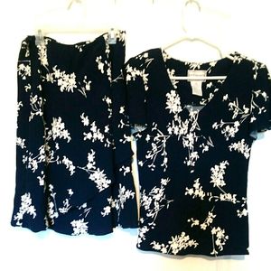 2 pcs dress shirt/skirt combo